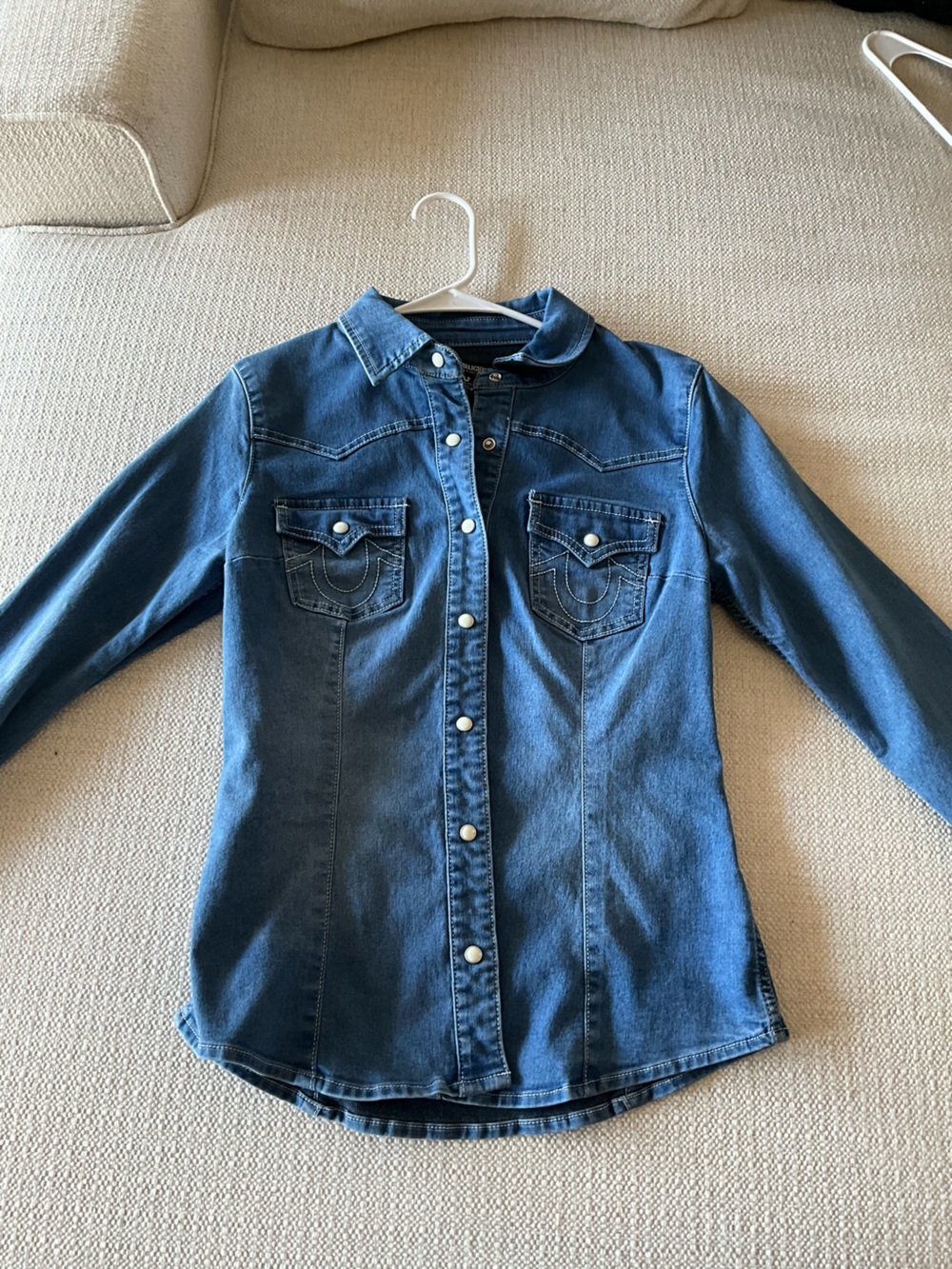 True Religion Denim Snap-Front Shirt Jacket